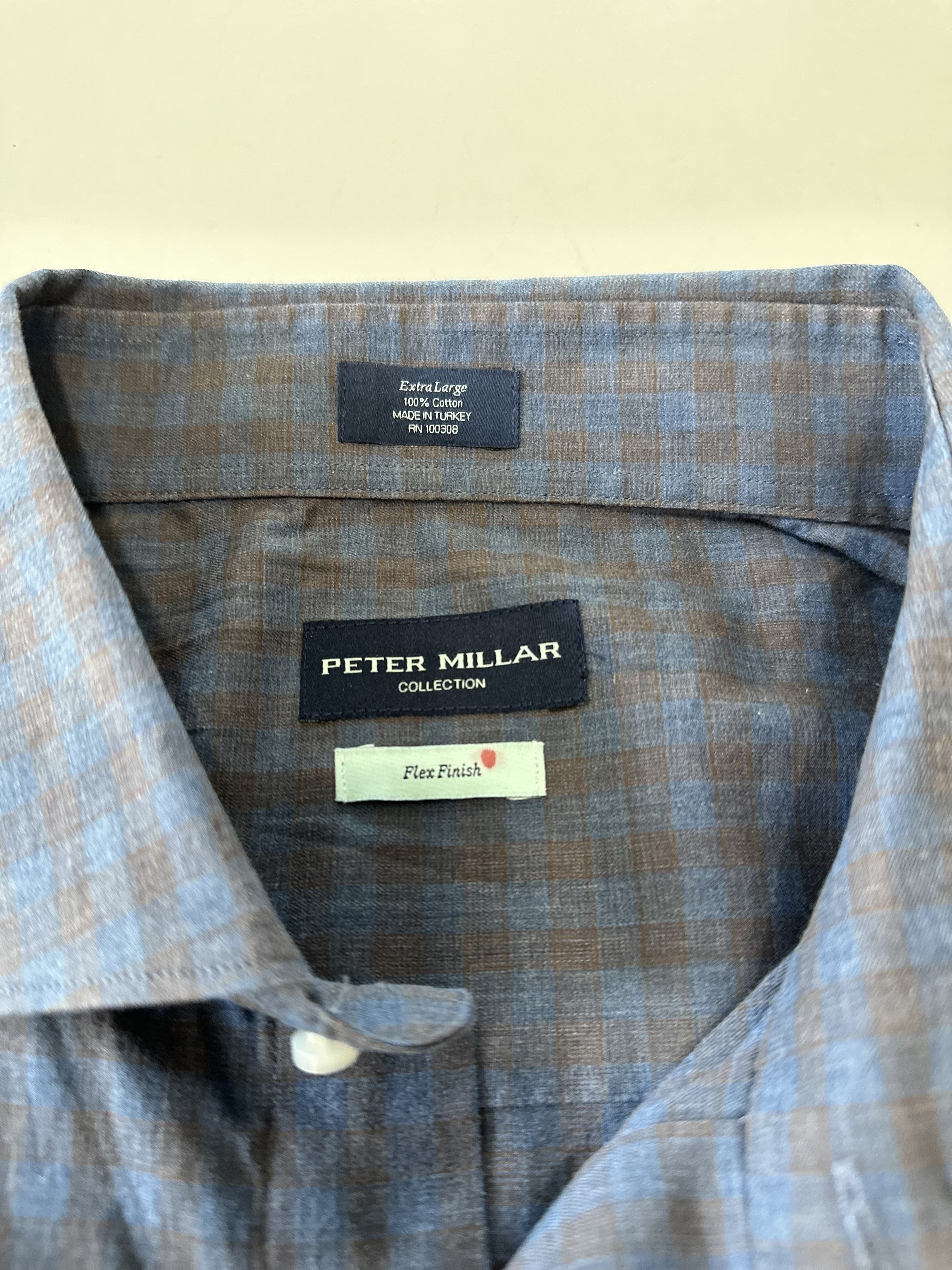 Peter Millar Peter Millar Collection Flex Finish Shirt Mens XL Blue Plaid Size US XL / EU 56 / 4 - 3 Thumbnail