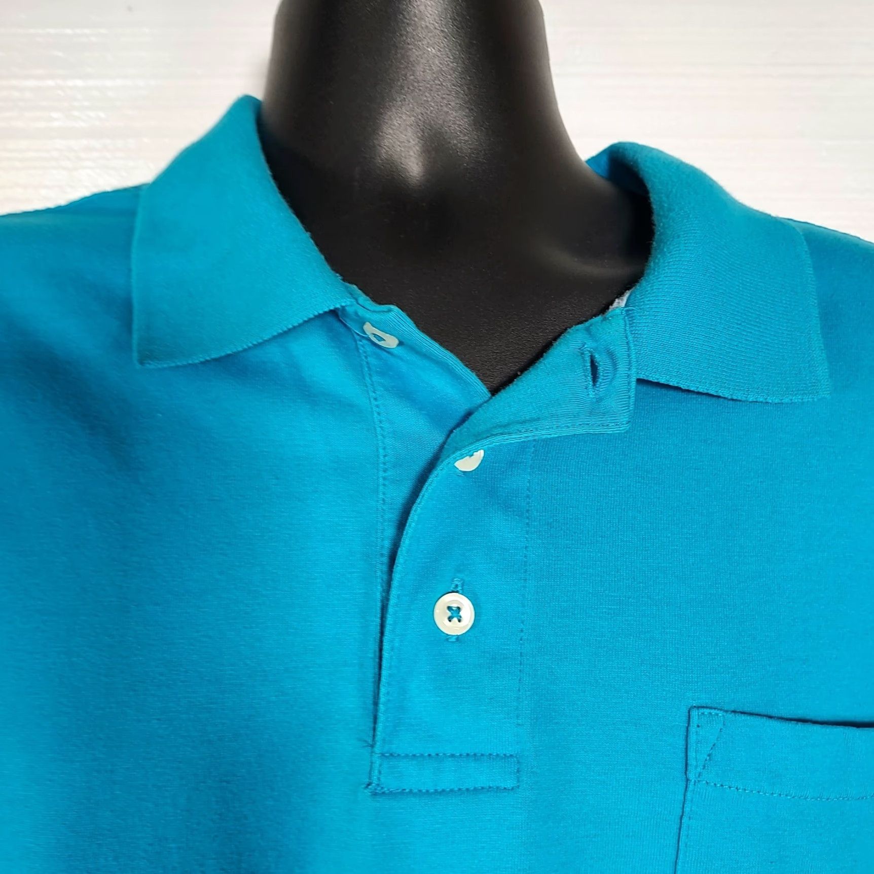 Vintage Saddlebred Shirt Polo Golf Light Blue XL Short Sleeve Mens Regular Blue 60% Cotton 40% Polyester Polo Shirt Size US XL / EU 56 / 4 - 4 Thumbnail