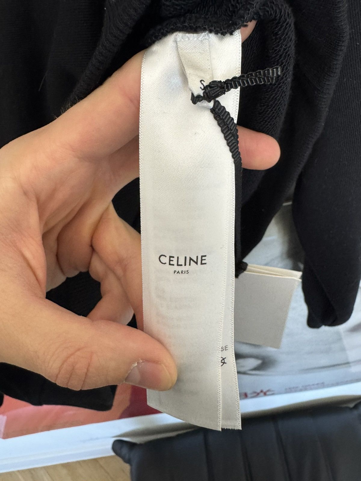 Celine Celine Flag Black Designer Hoodie Rhinestone Hedi Slimane Size US S / EU 44-46 / 1 - 5 Thumbnail