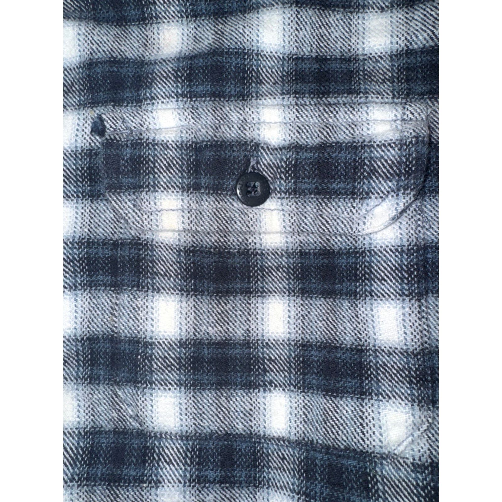Mossimo VINTAGE Mossimo Flannel Shirt Plaid Gray Blue Lined Fleece Button-Up 90s Workwear Mens Shirt Size US S / EU 44-46 / 1 - 3 Thumbnail