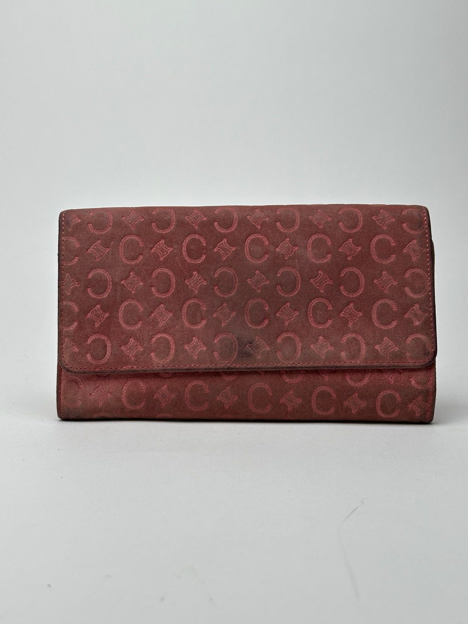 Celine Vintage suede macadam Monogram Wallet pink Brown Size ONE SIZE - 1 Thumbnail