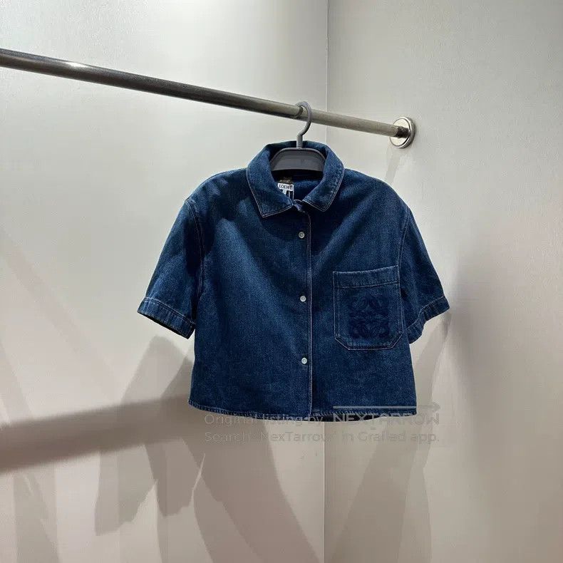 Loewe Loewe 25SS Collar Logo Denim Shirt Size XS / US 0-2 / IT 36-38 - 1 Thumbnail
