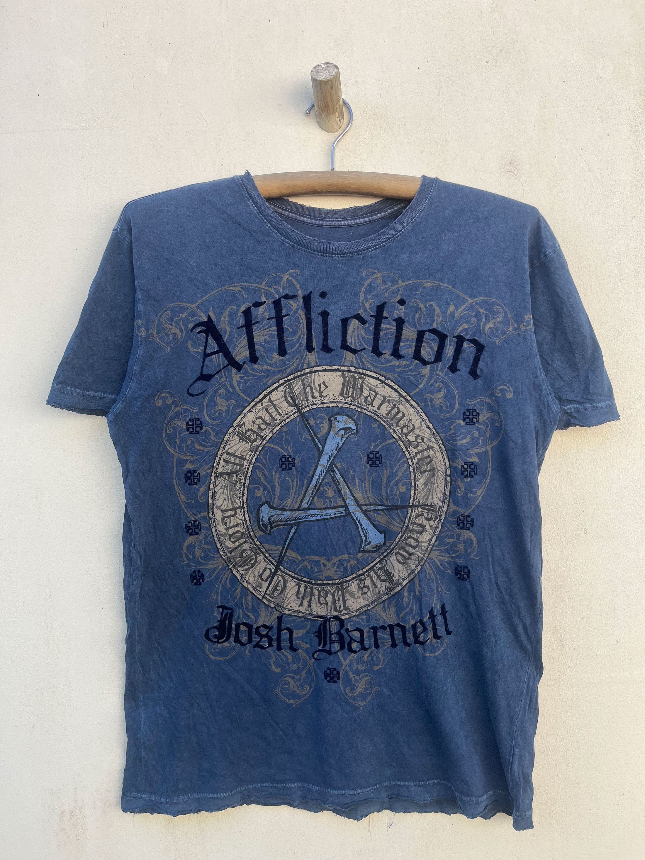 Affliction Josh Barnett Full Printed Distressed Collar Sleeve Hemming Size US S / EU 44-46 / 1 - 1 Thumbnail