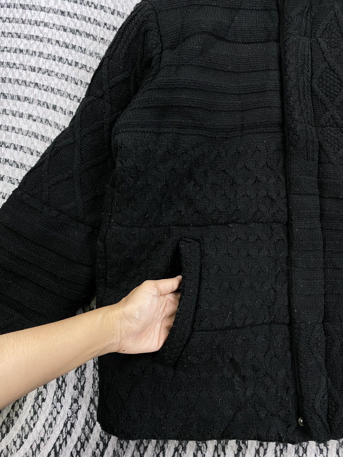 Japanese Brand Vintage Bernings Sho Zipper Premium Black Knit Jacket Size US M / EU 48-50 / 2 - 8 Thumbnail