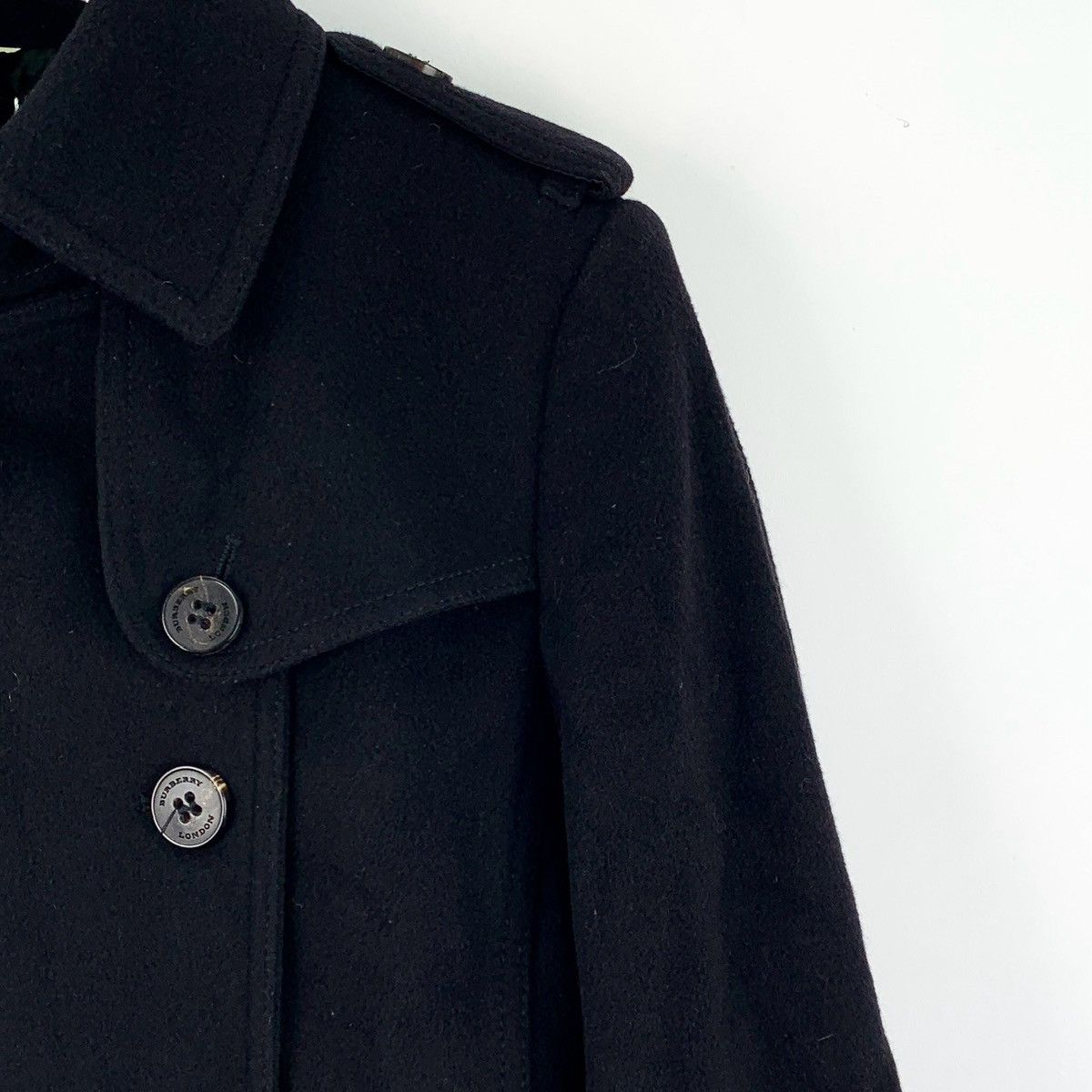 Burberry Burberry Black Wool Belted Section Coat Size S / US 4 / IT 40 - 3 Thumbnail