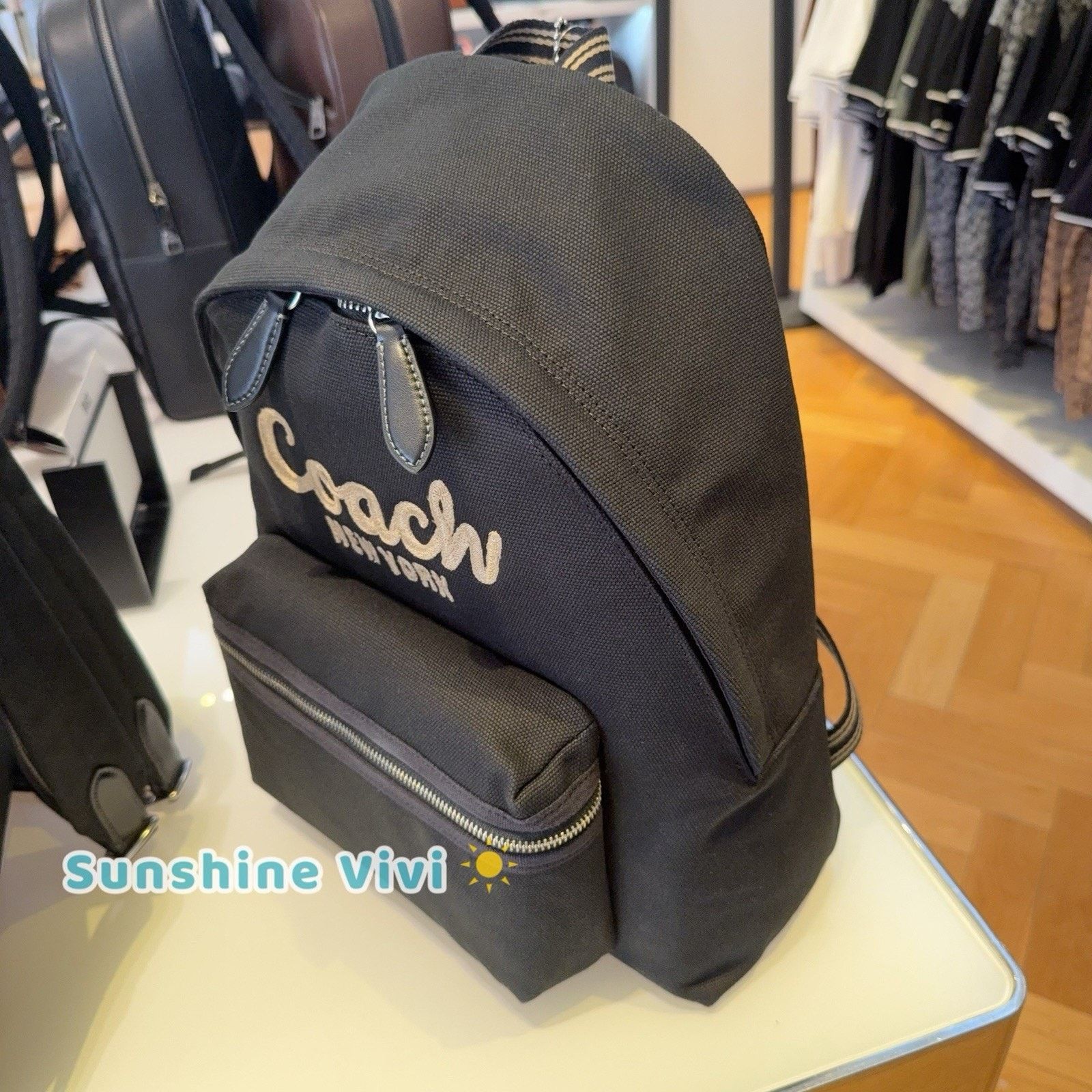 Coach NWT COACH Large Cargo Backpack Bag Black CAM76 Canvas Size ONE SIZE - 3 Thumbnail
