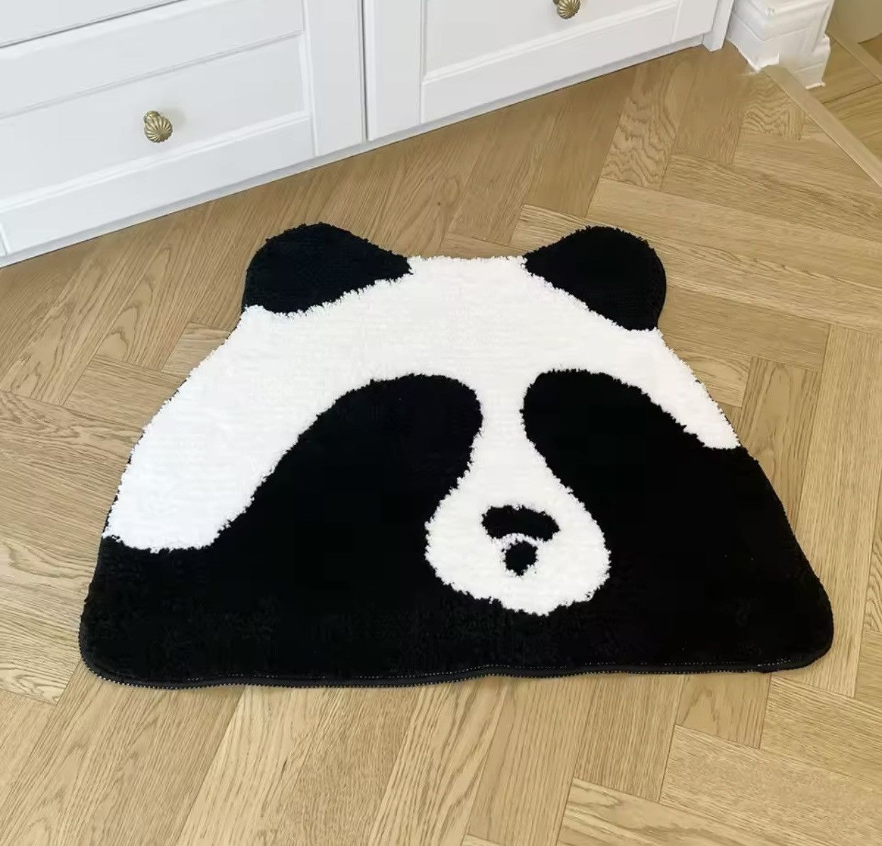 Other Cute Chinese Panda Tufting Mat Black White Size ONE SIZE - 1 Thumbnail
