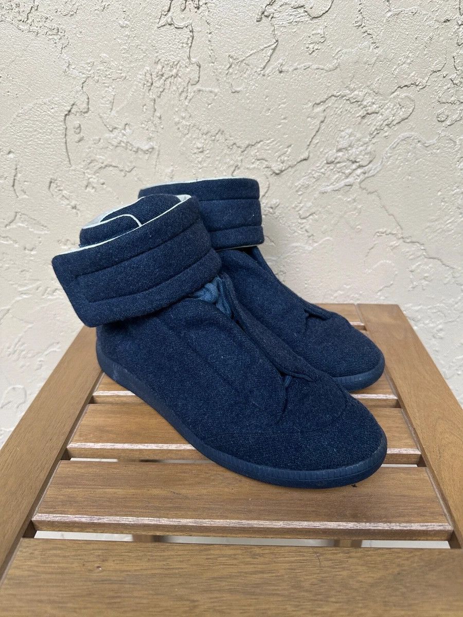 Maison Margiela Maison Margiela Future Navy Blue Wool 8 41 High Tops Size US 8 / EU 41 - 3 Thumbnail