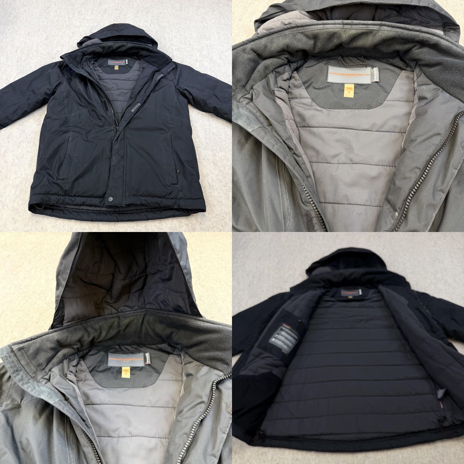CO Hawke & Co Sport Jacket Mens Large Black Thinsulate Hooded Parka Water Resistant Size US L / EU 52-54 / 3 - 8 Thumbnail