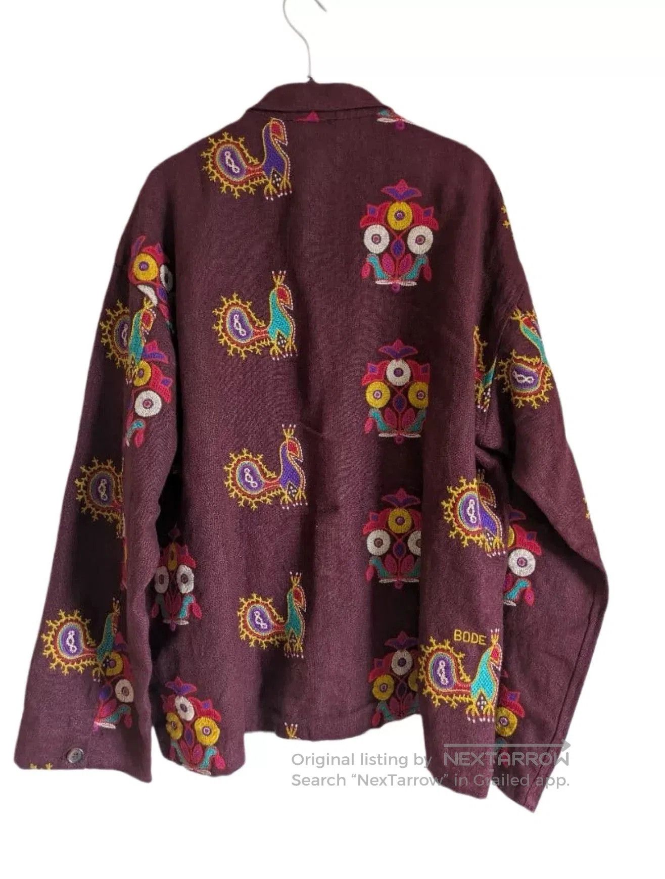 Bode BODE Peacock Embroidery Linen Pullover Shirt. Size M / US 6-8 / IT 42-44 - 2 Thumbnail