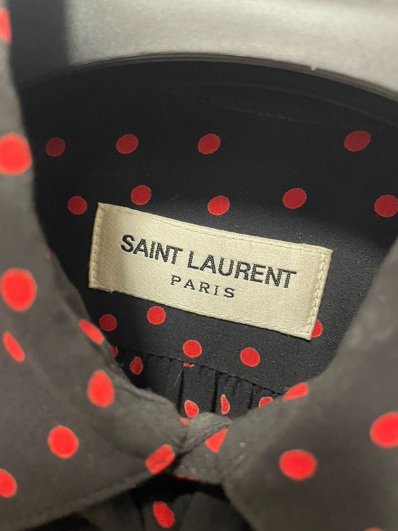 Saint Laurent Paris Saint Laurent Polka Dot Bow Tie Shirt Size US M / EU 48-50 / 2 - 3 Thumbnail