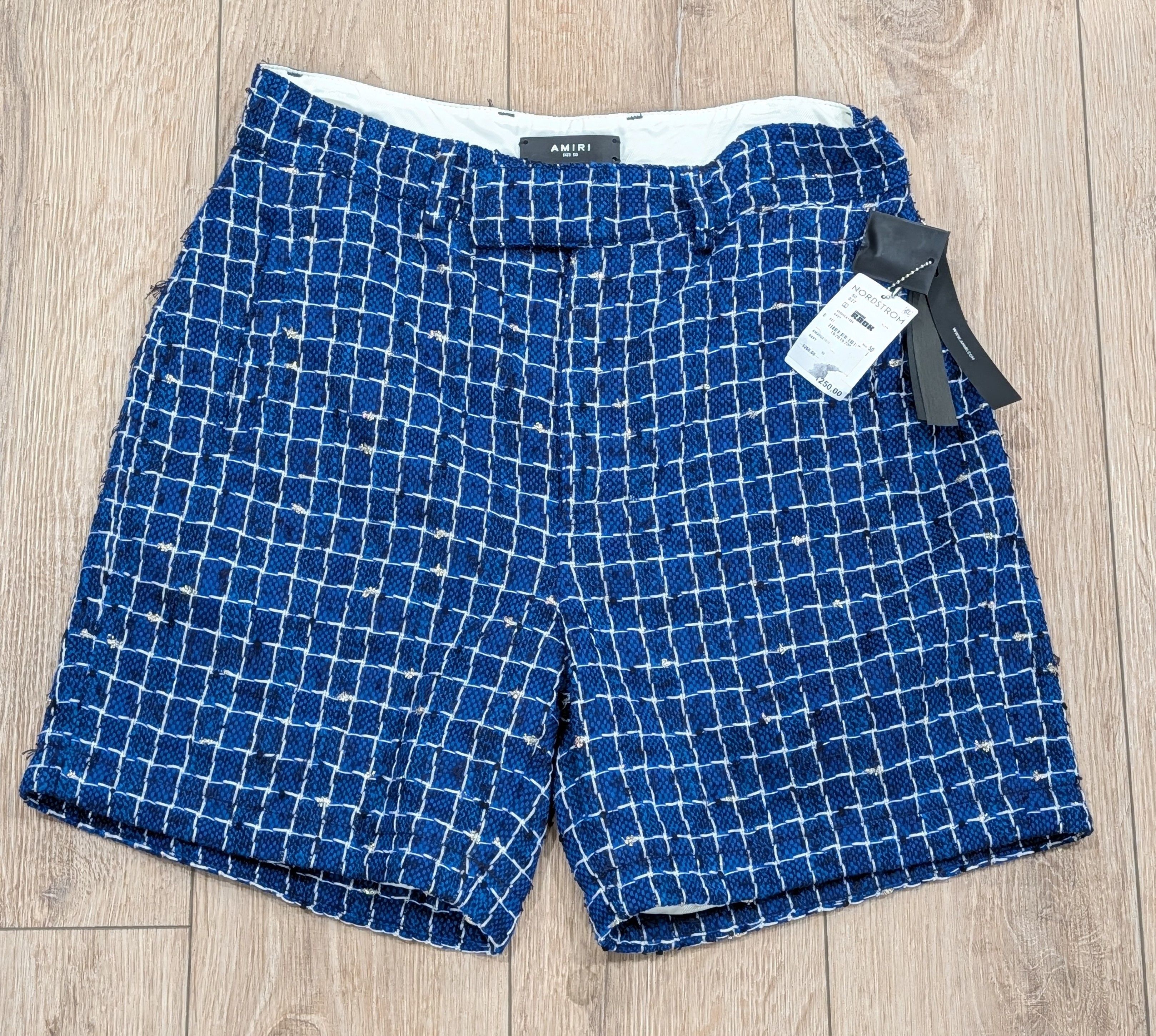 Amiri AMIRI Stripe Boucle Tweed Shorts Navy 52 US 36 Size US 36 / EU 52 - 1 Thumbnail