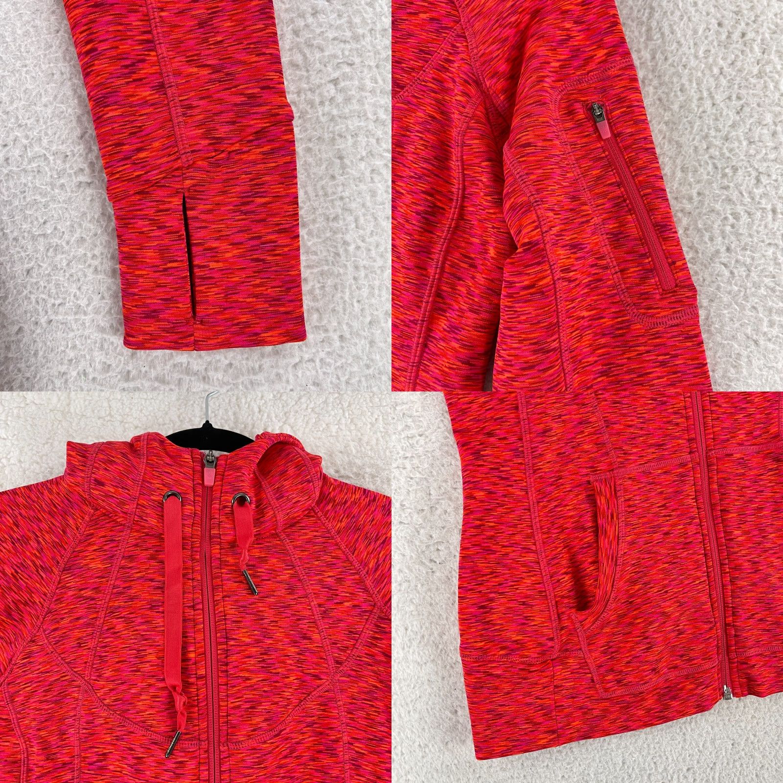 Athleta Athleta Jacket Womens Small Orange Space Dye Full Zip Hoodie Stretch Size S / US 4 / IT 40 - 8 Thumbnail