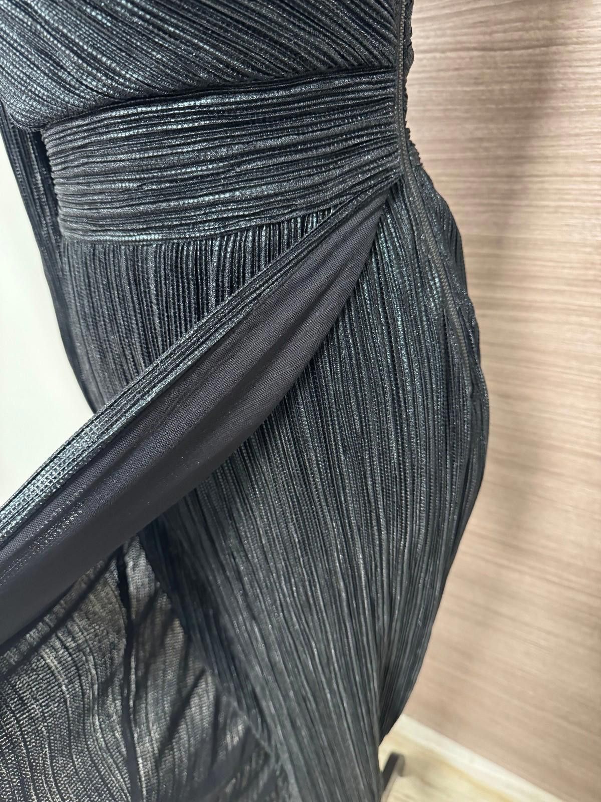 Other Saylor Black One Shoulder Pleated Midi Dress Size S Black Size S / US 4 / IT 40 - 9 Thumbnail