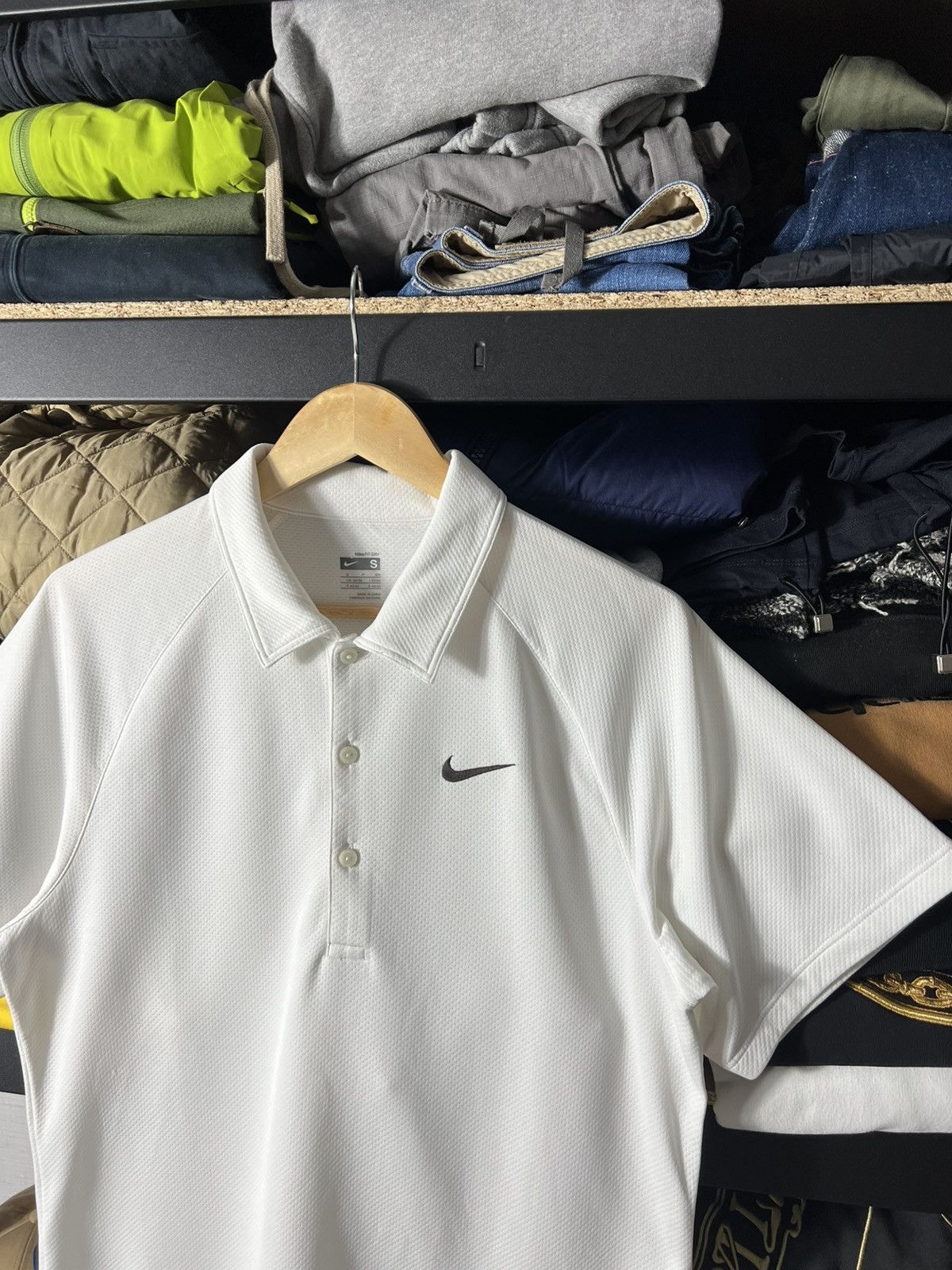 Nike 🟦 Vintage Nike Tennis Polo — White (Court Line) Size S Size US S / EU 44-46 / 1 - 6 Thumbnail