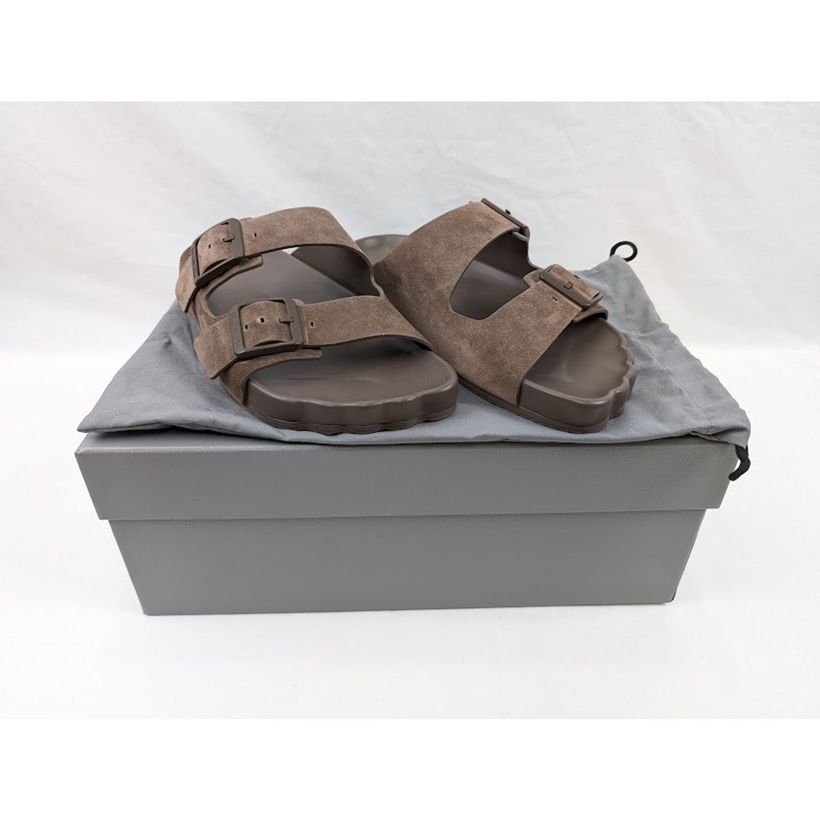 Balenciaga o1rshd1 Q:2 / Sunday Suede Sandals in Cold Brown Size US 8 / EU 41 - 10 Thumbnail