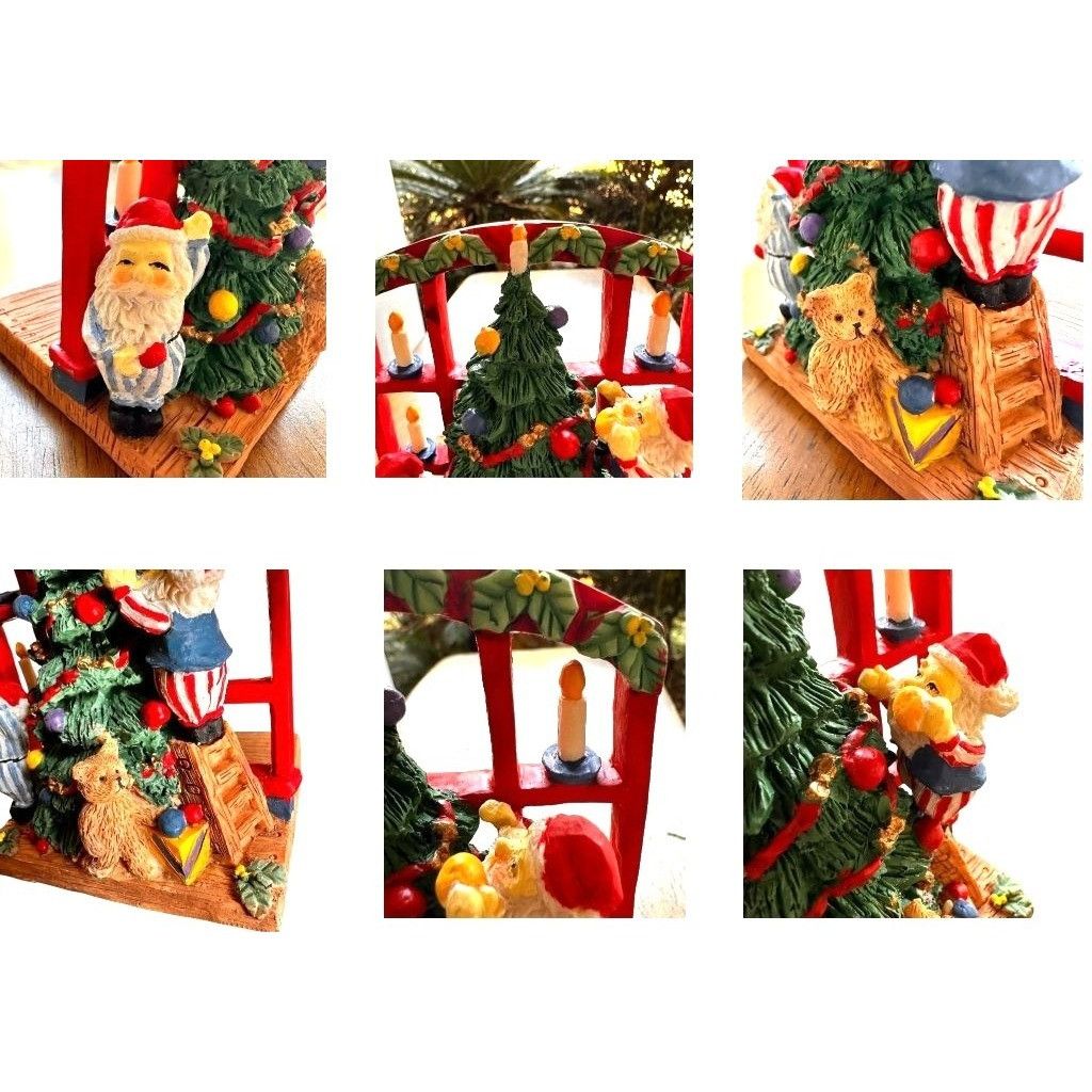 Vintage VTG Gift Collection Candle Holder New Christmas Tree Santa Size ONE SIZE - 6 Thumbnail
