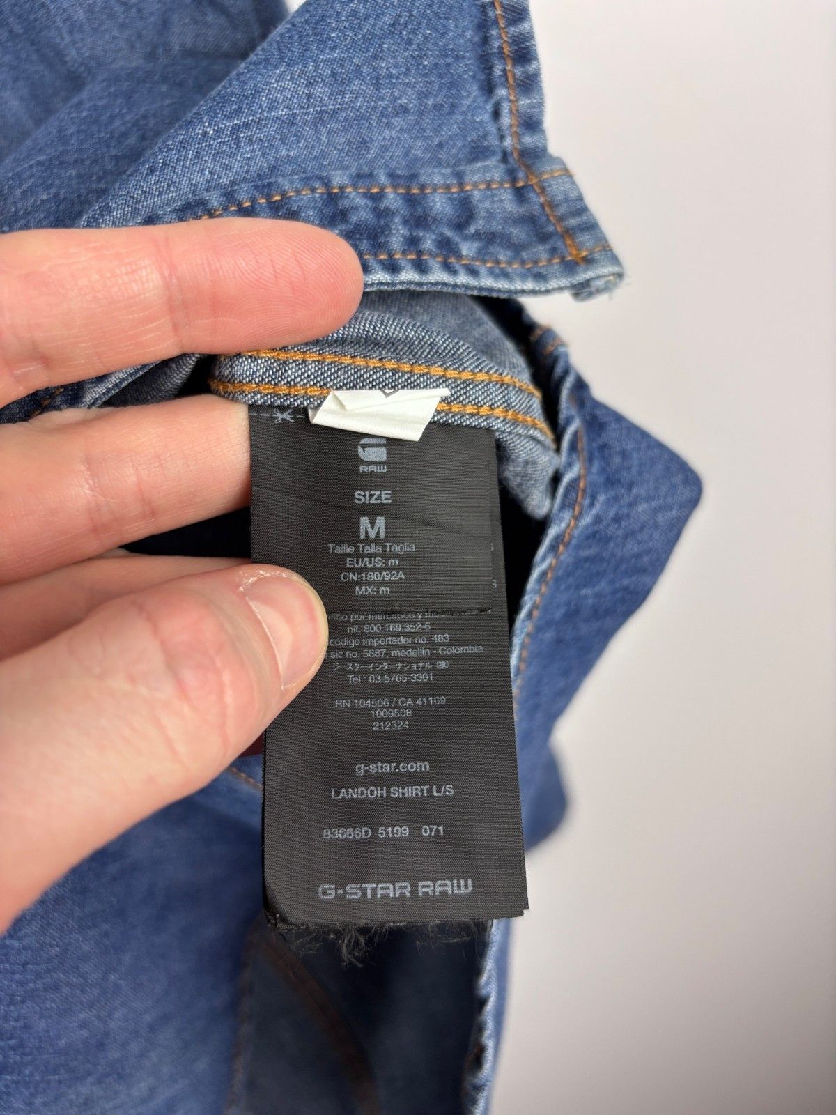 G-Star G-Star Raw Landoh Slim Denim Shirt Pearl Snap Blue Size M Size US M / EU 48-50 / 2 - 9 Thumbnail