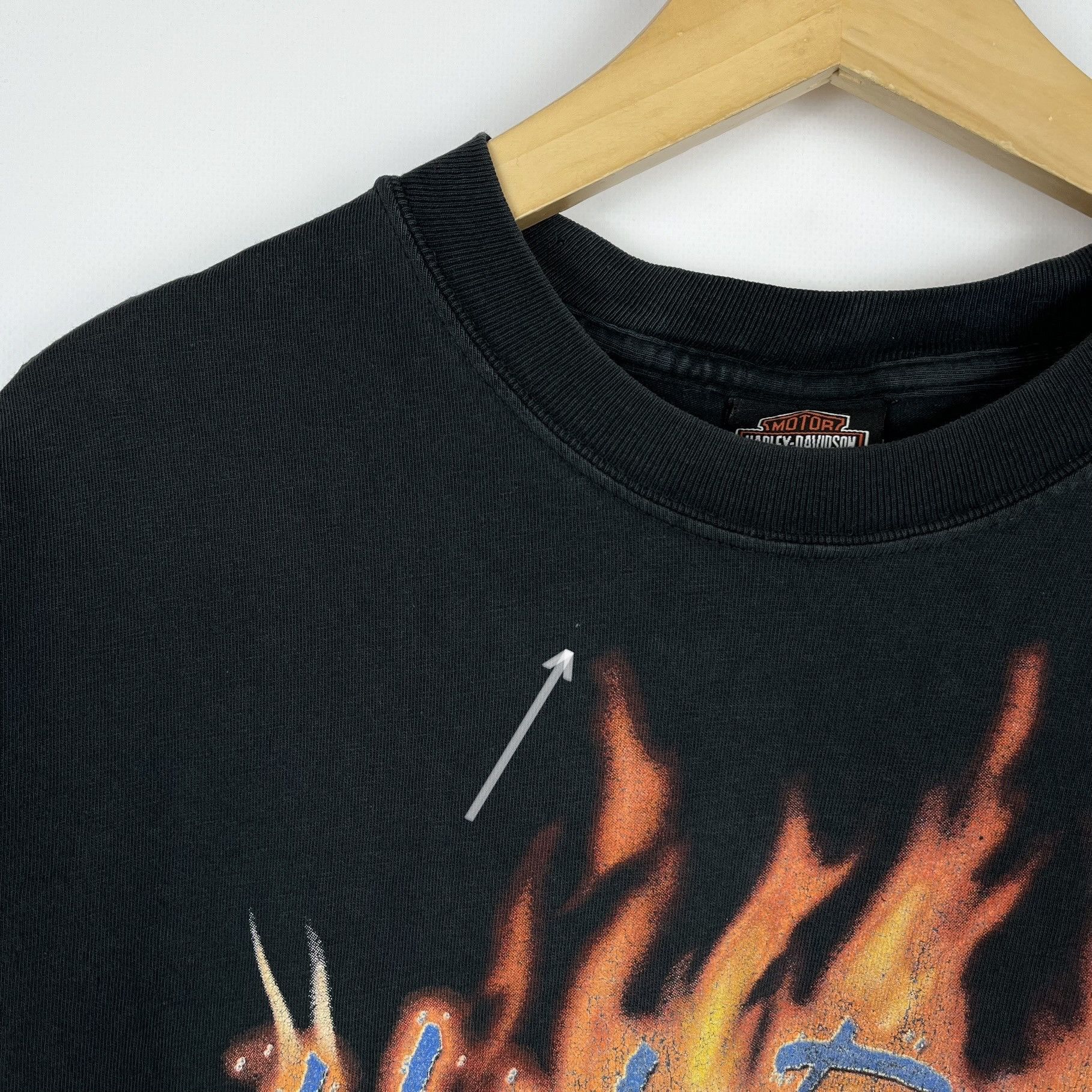 Harley Davidson Vintage Harley Davidson Flame Skull Florida T Shirt 2002 Size US L / EU 52-54 / 3 - 11 Thumbnail