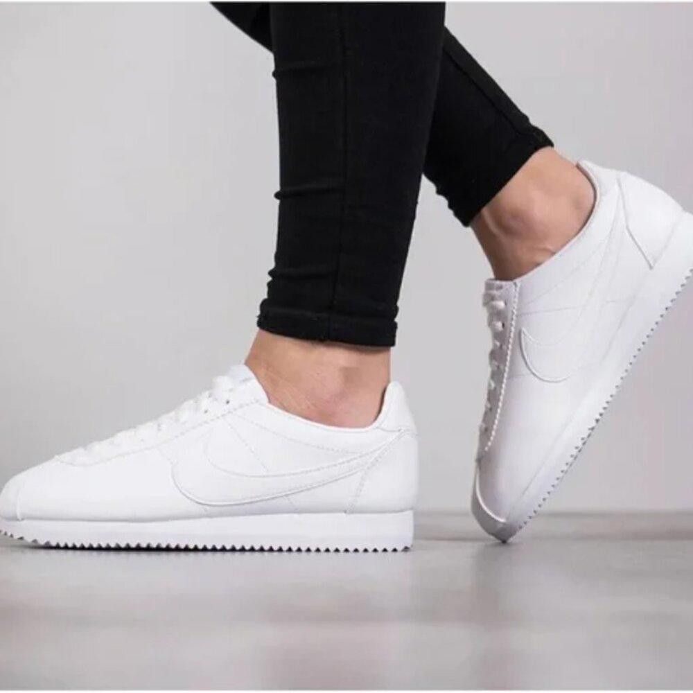 Nike Nike Cortez Basic White Womens Sneakers 9.5 Vintage Retro Size US 9.5 / IT 39.5 - 1 Thumbnail