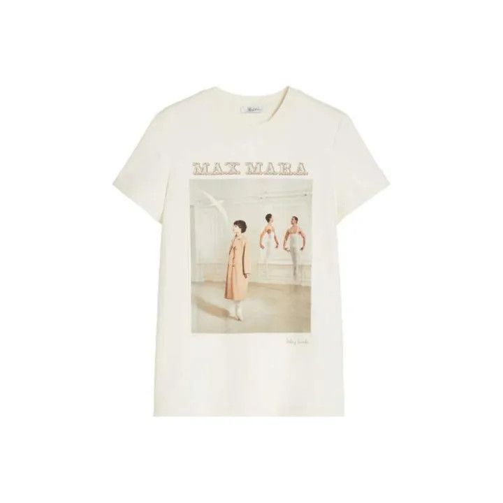 Max Mara MaxMara Graphic Print Short Sleeve T-Shirt 0079 Size S / US 4 / IT 40 - 1 Thumbnail