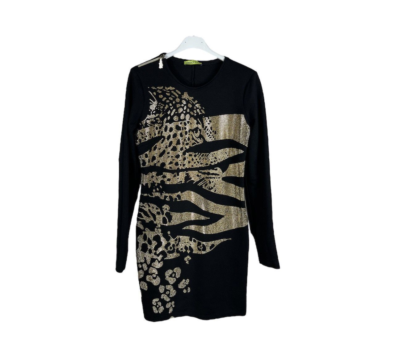 Designer × Versace × Versace Jeans Couture Versace jeans bodycon dress leopard golden metallic studs Size S / US 4 / IT 40 - 1 Thumbnail