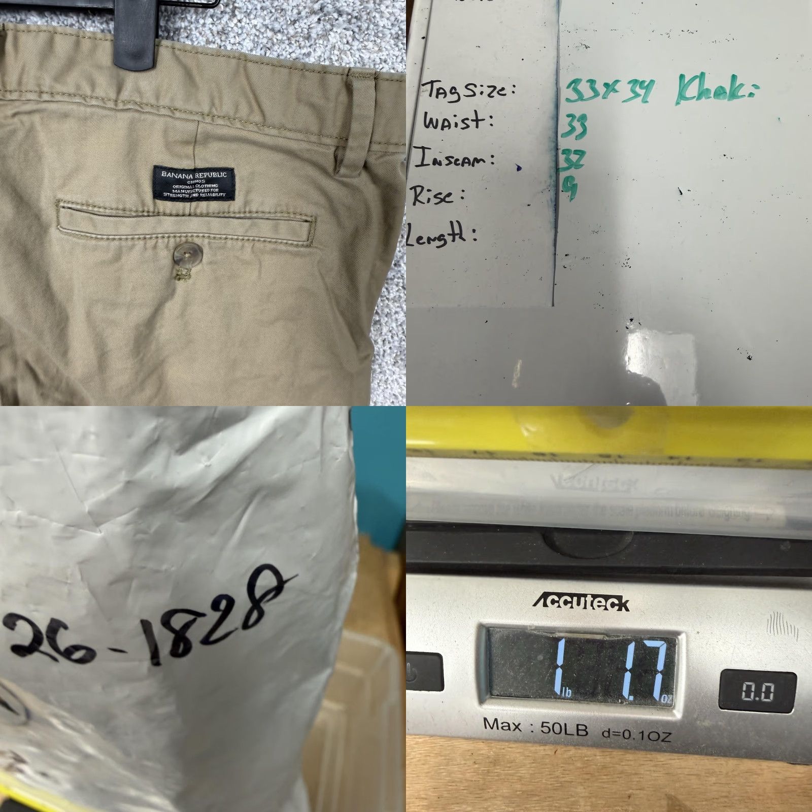 Banana Republic Banana Republic Lived-In Chino Pants Mens 33x32 Brown Skinny Fit Khaki Preppy Size US 33 - 9 Thumbnail