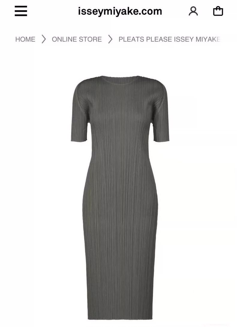 Issey Miyake Issey Miyake size:2 Grey pleated dress Size M / US 6-8 / IT 42-44 - 1 Thumbnail