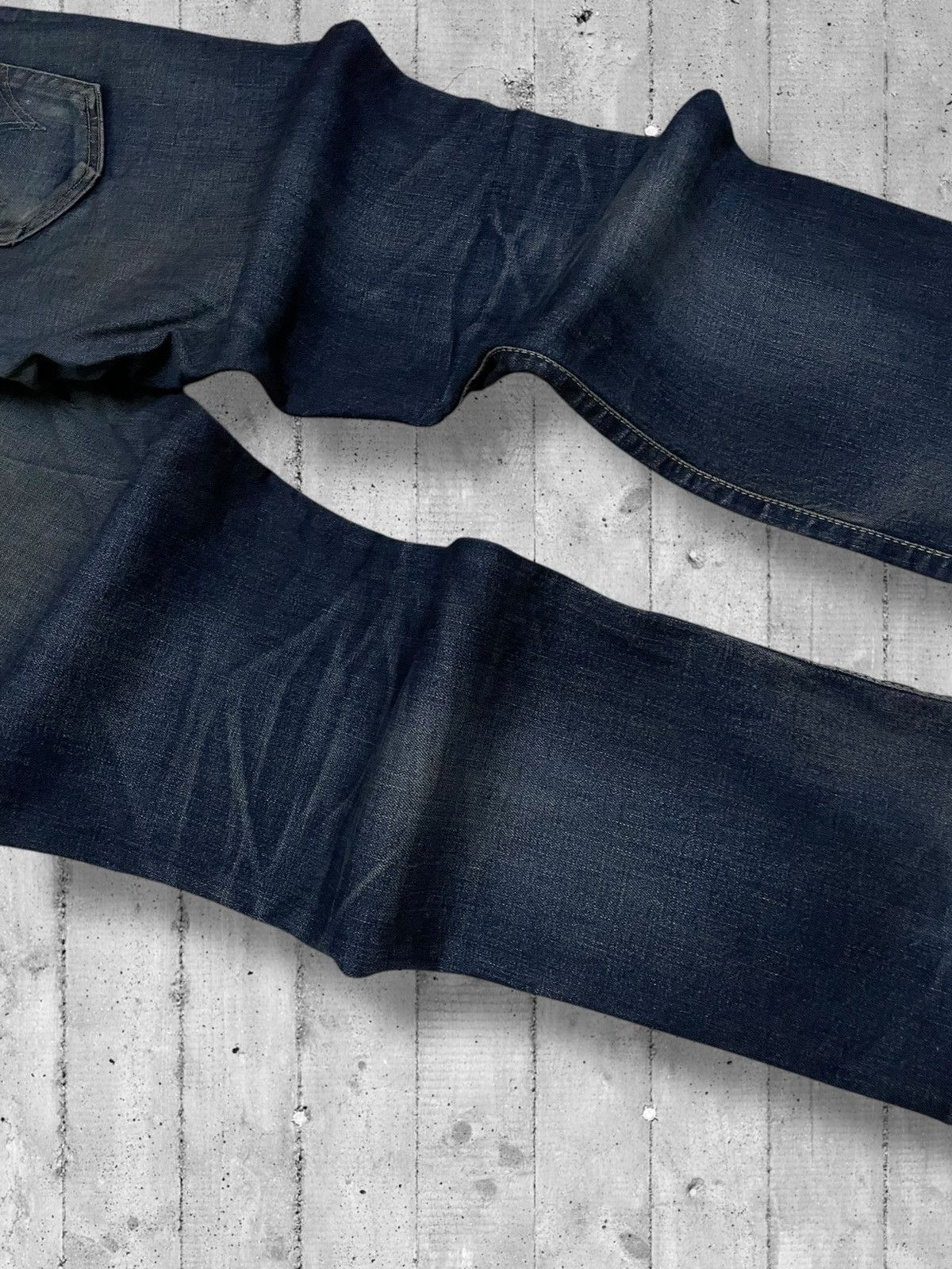 Designer × Edwin × Vintage Vintage 1990s Japan Designer Edwin Distressed Dirt Denim Size US 32 / EU 48 - 13 Thumbnail