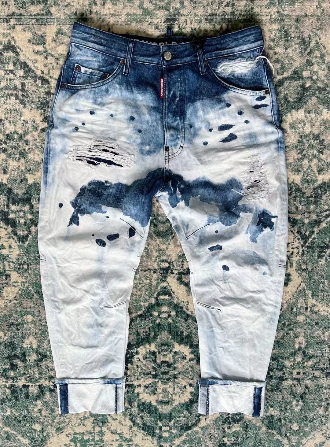 Dsquared2 Dsquared2 COMBAT Light Blue Washed High-Waisted 9-Cuffed Jeans Size US 30 / EU 46 - 1 Thumbnail