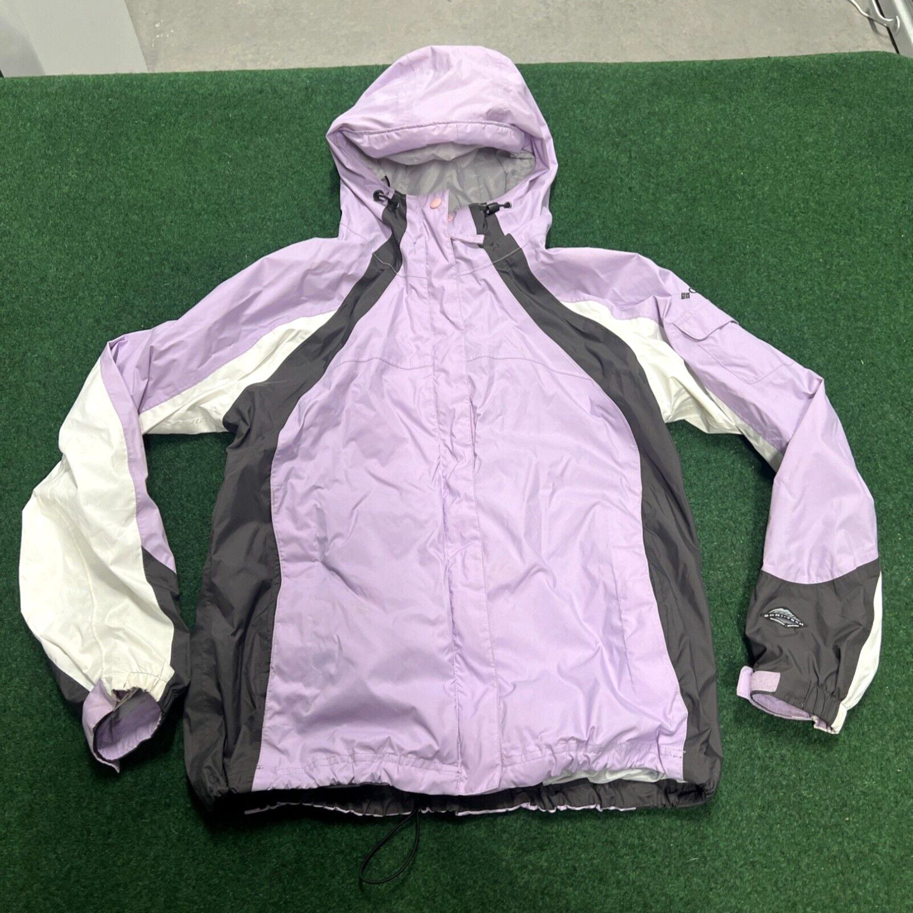 Vintage Columbia Jacket Windbreaker Women’s Large Shell Omni Tech Long Purple Hooded Size L / US 10 / IT 46 - 1 Thumbnail