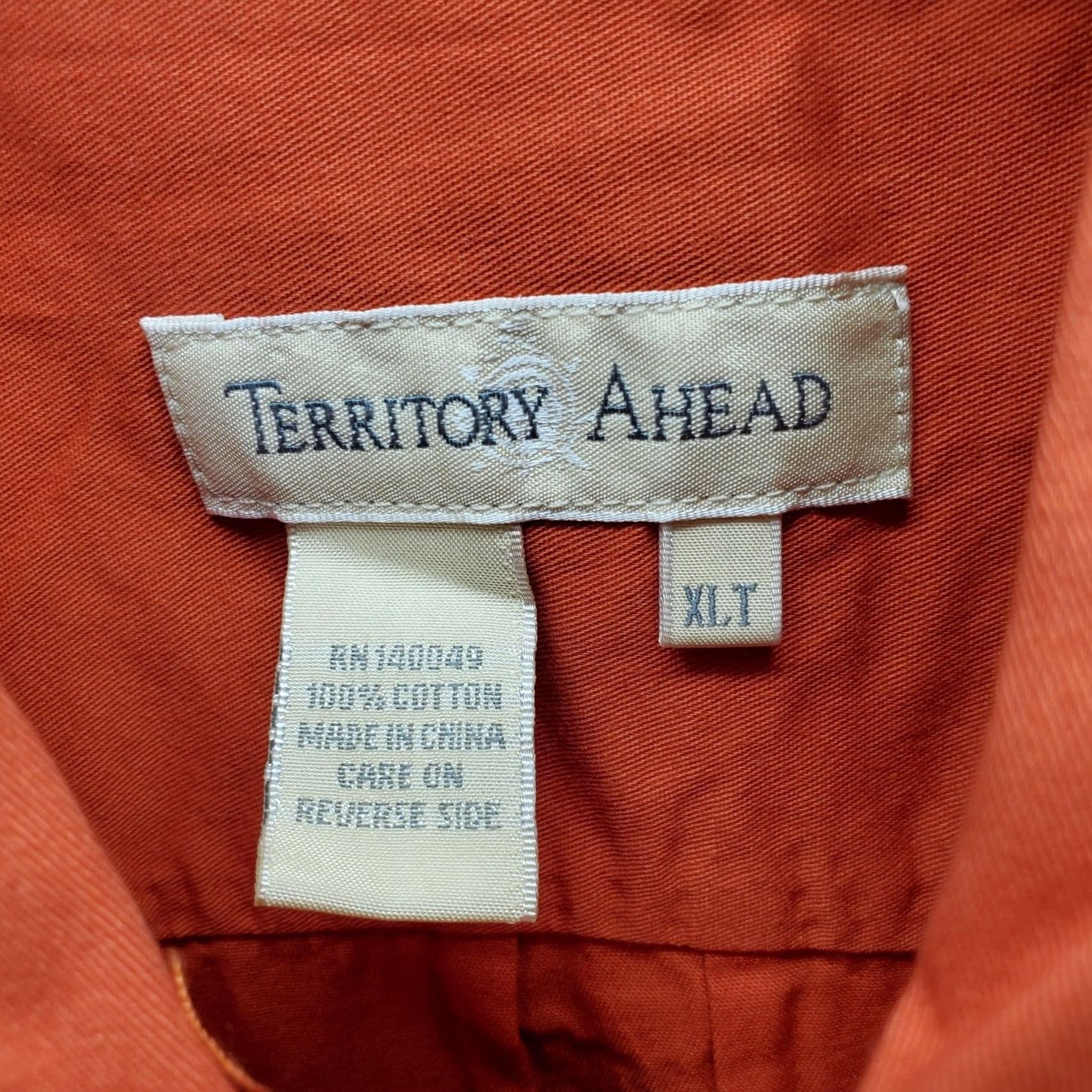 The Territory Ahead Territory Ahead Mens Orange Long Sleeve Button-Down Casual Shirt XLT Size US XL / EU 56 / 4 - 5 Thumbnail