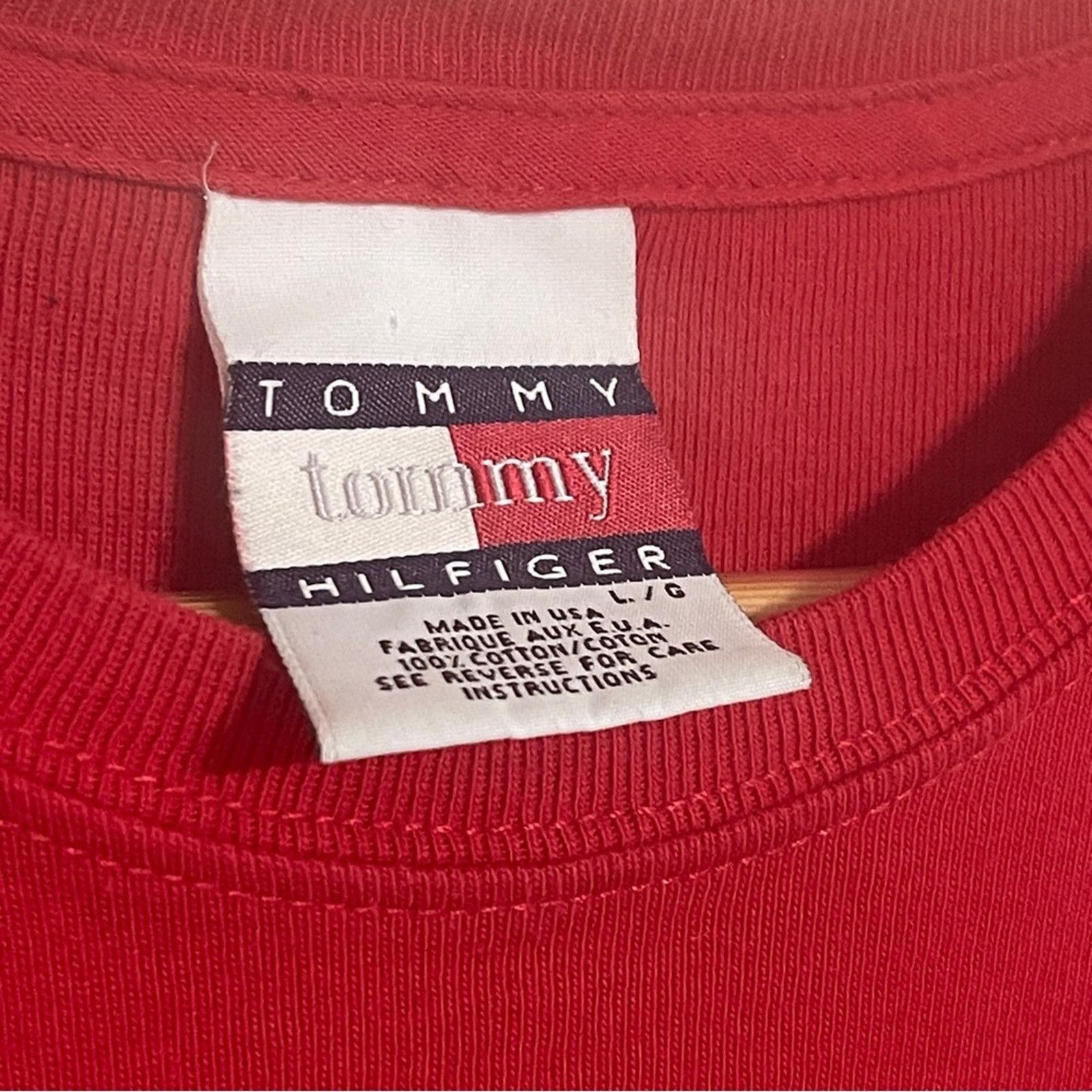Tommy Hilfiger Vintage90s Tommy Hilfiger Flag Logo Mini Shirt Dress Size L / US 10 / IT 46 - 4 Thumbnail