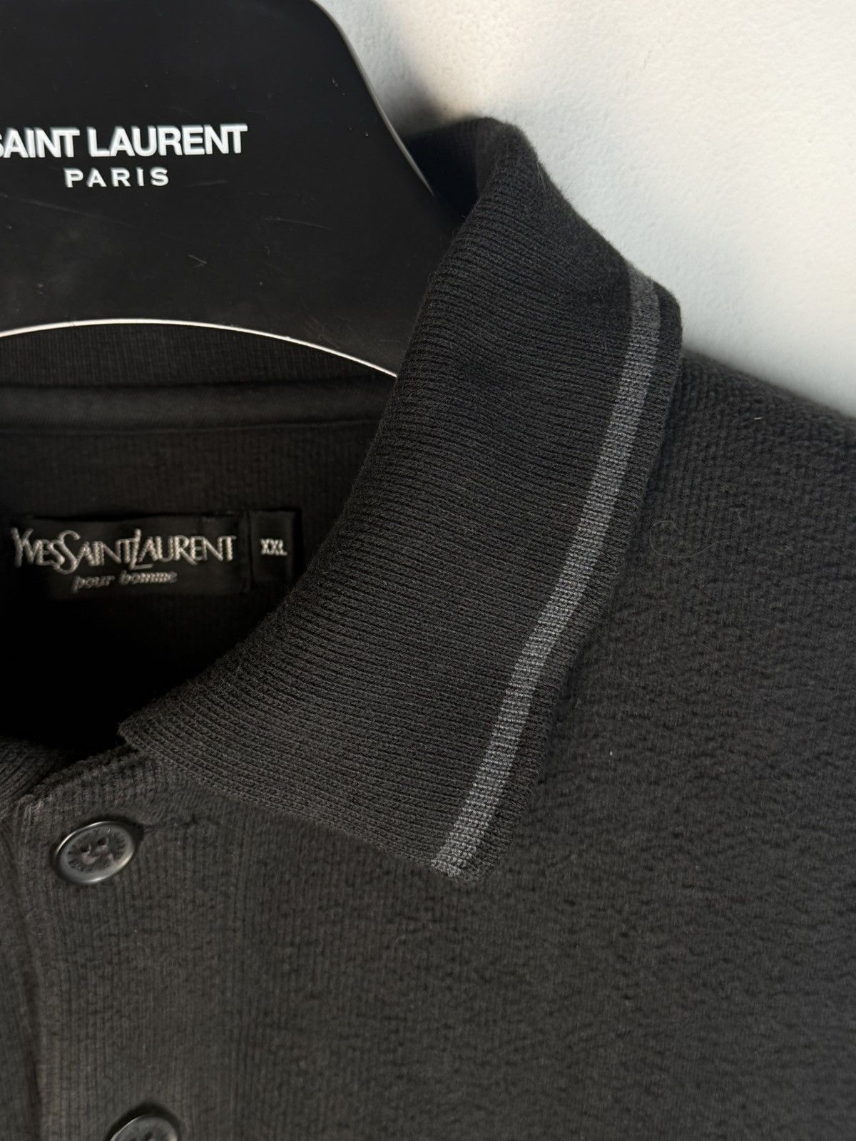 Yves Saint Laurent 90s YSL Sweatshirt 1/4 Black Vintage Quarter Zip Sweater Size US XXL / EU 58 / 5 - 7 Thumbnail