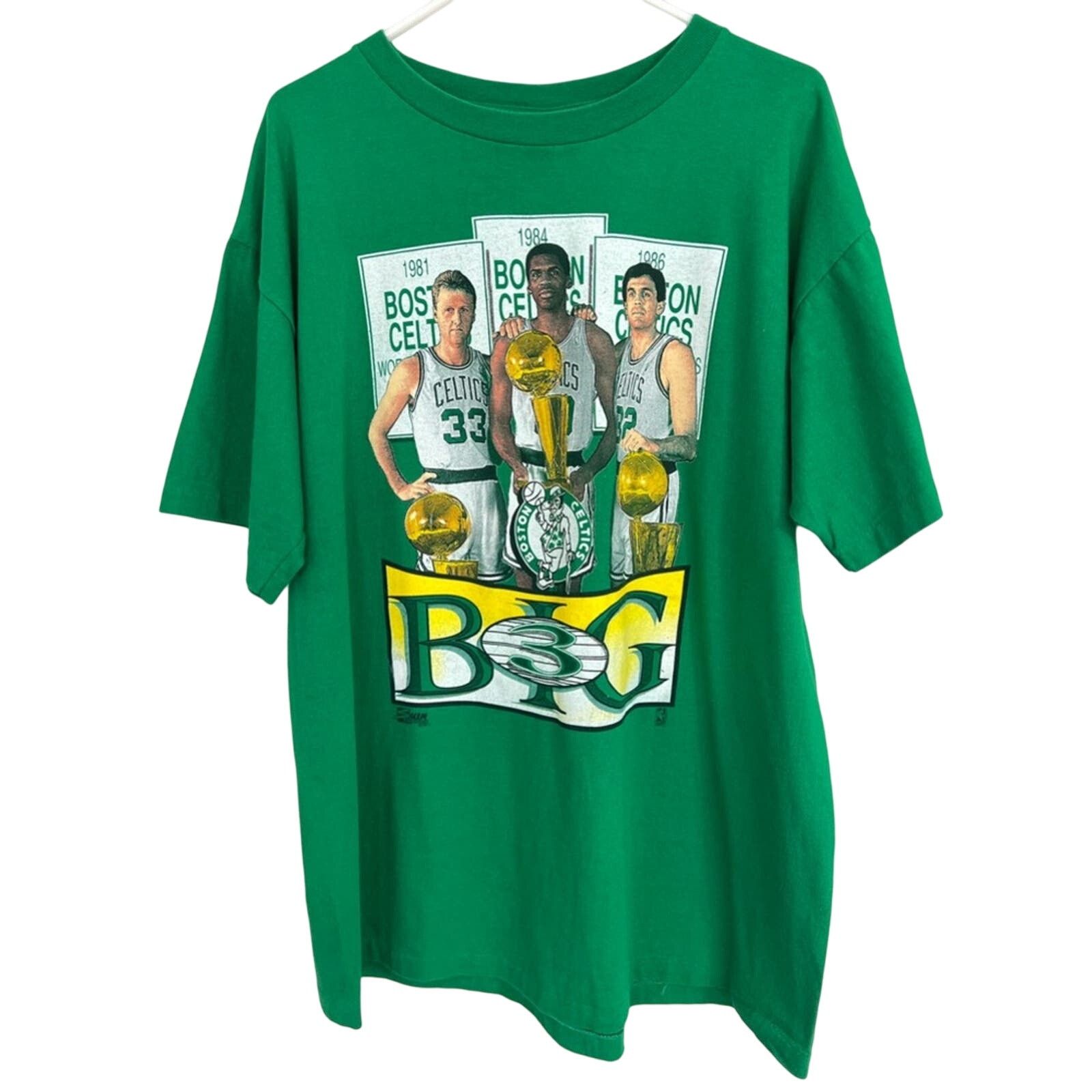 Salem Sportswear Vintage 90s Salem Single Stitch Shirt Celtics BIRD BIG 3 Size US XL / EU 56 / 4 - 1 Thumbnail