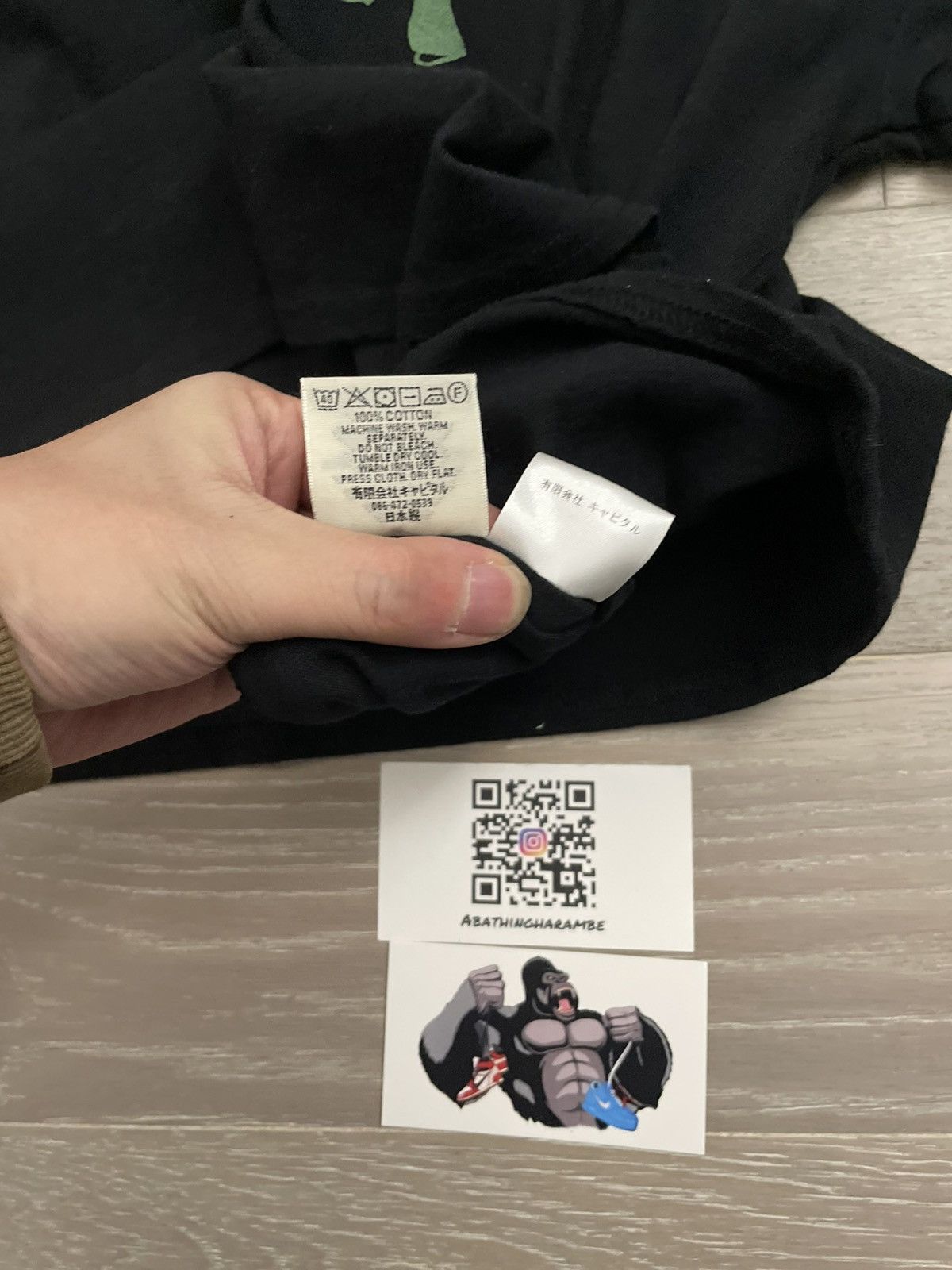 Kapital Kapital Denim Repair Huge Jersey T-Shirt 'Black' Size US XXL / EU 58 / 5 - 4 Thumbnail
