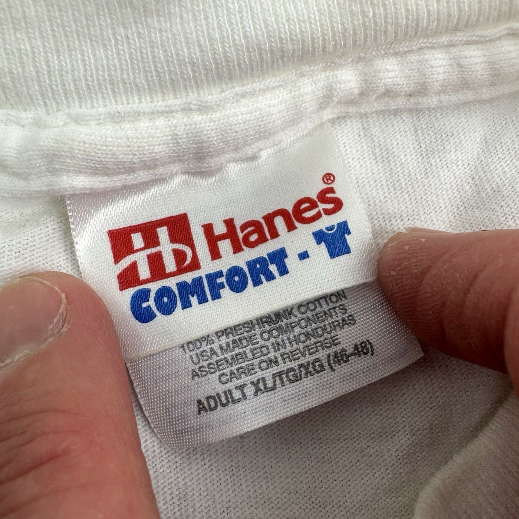 Hanes VINTAGE Hanes T-Shirt Adult XL White 90s Promo Hand Bell Jeffers Supply Men's Size US XL / EU 56 / 4 - 5 Thumbnail