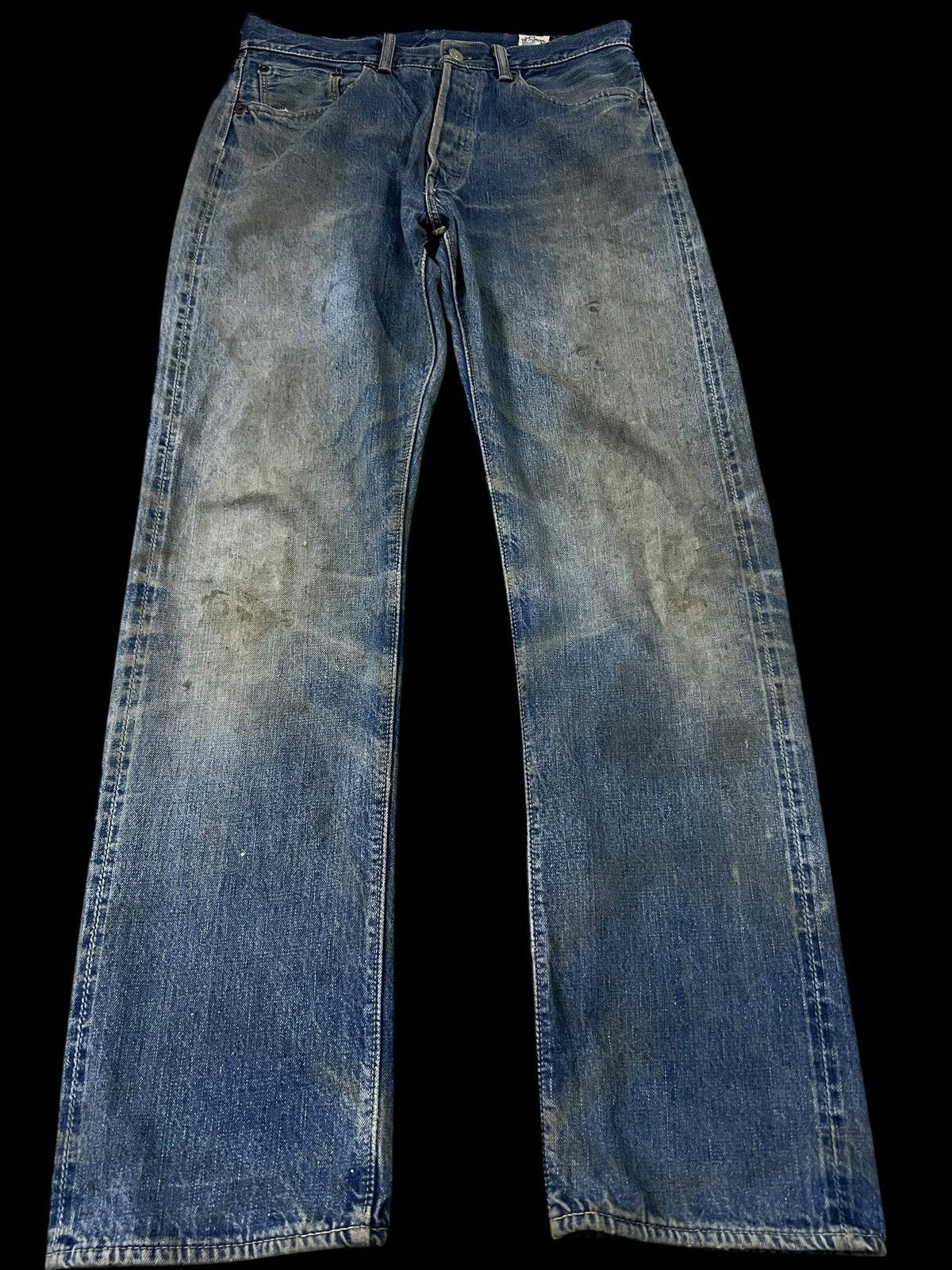 💥Vintage Orslow 105 Selvedge Mud Wash Jean