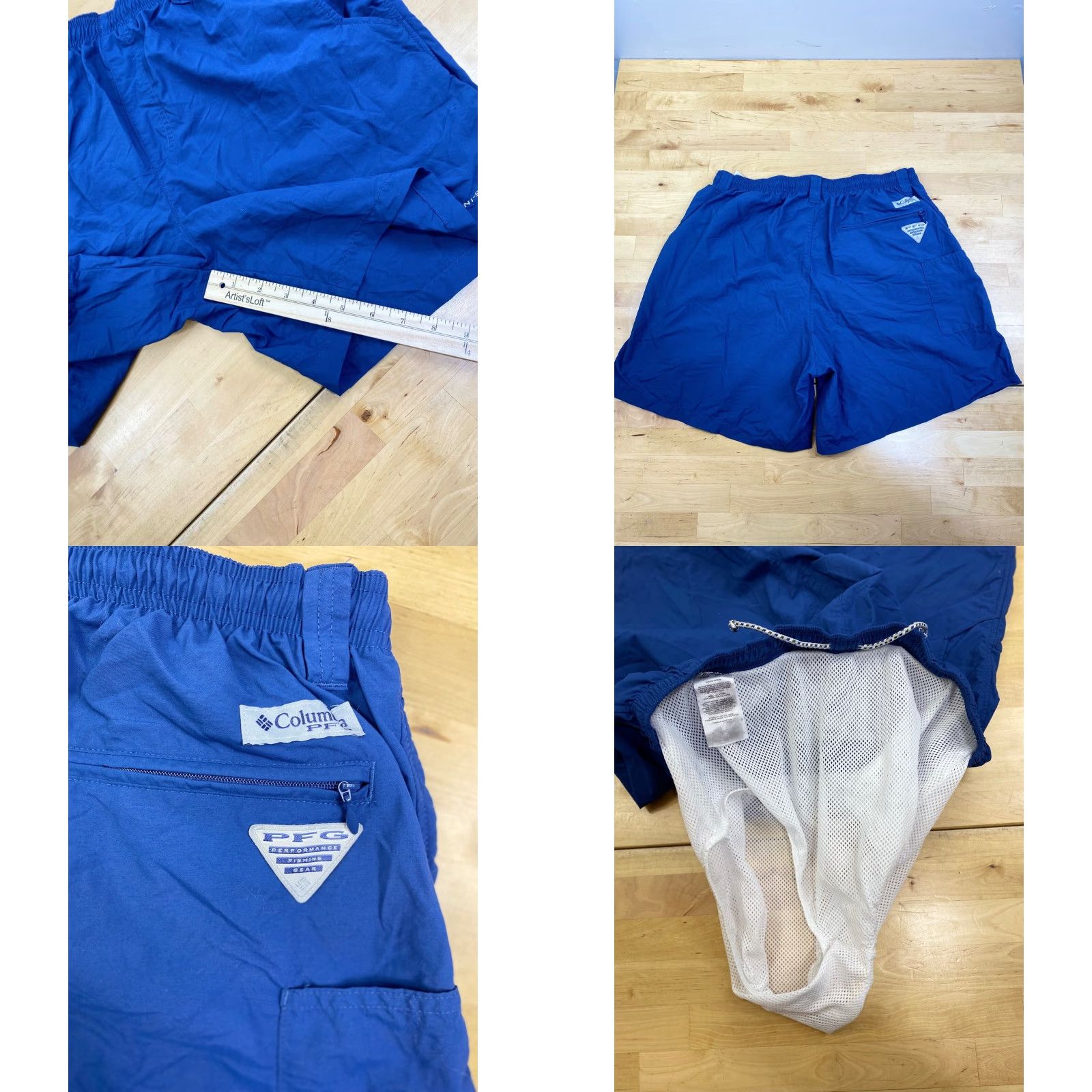 Vintage Columbia PFG Backcast Swim Shorts L Men Blue Nylon Polyester UV-Protection Pockets Lightweight Back Pocket 10074 Size US 33 - 8 Thumbnail