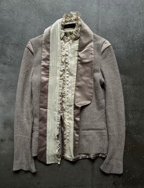 Undercover 06AW GURUGURU Detachable Collar Satin & Mixed-Fabric Jacket Size 38L - 1 Thumbnail