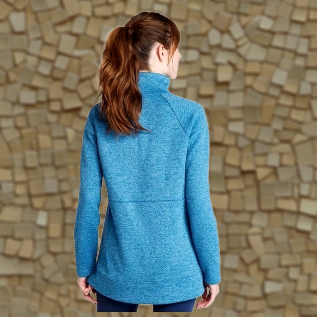 Vintage L.L. Bean Marine Blue Half-Zip Quilted Pullover Sweatshirt Womens L Size L / US 10 / IT 46 - 1 Thumbnail