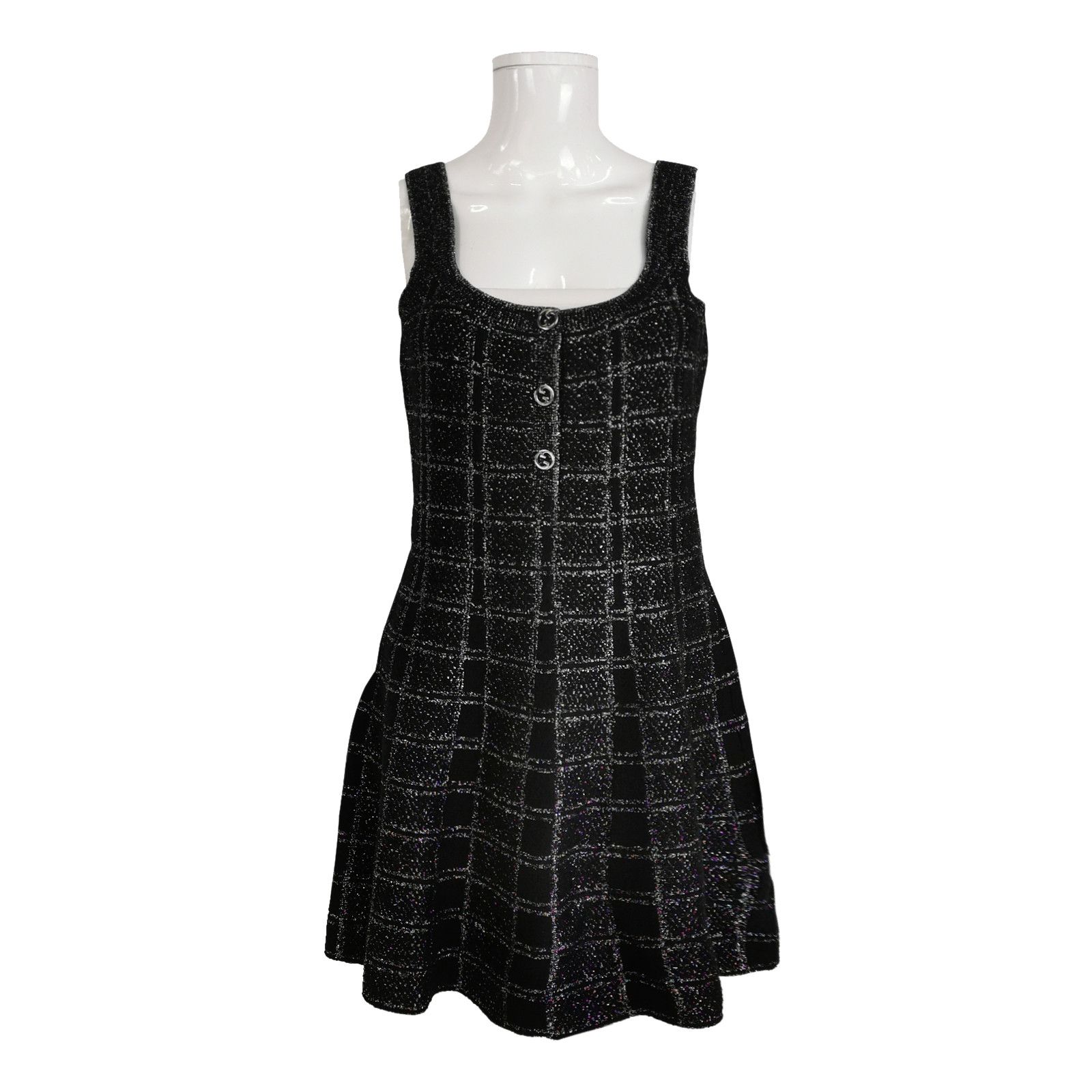 Gucci Gucci Metallic Knit Interlocking G Button Mini Dress Size S Size S / US 4 / IT 40 - 1 Thumbnail