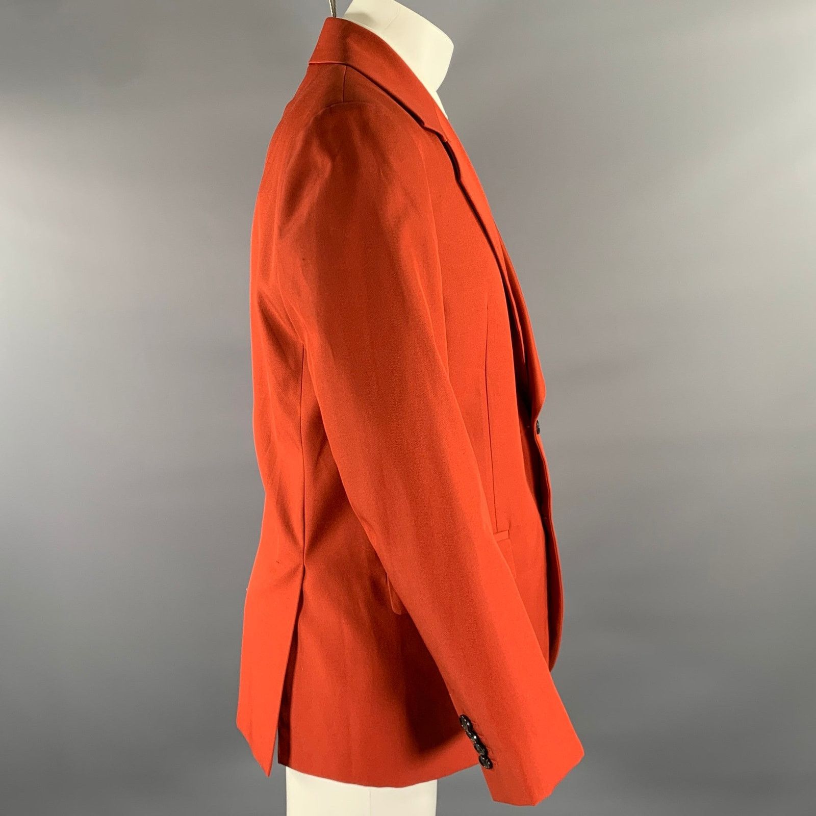 Acne Studios ACNE STUDIOS 38 Red Brick Polyester Notch Lapel Sport Coat Size 38R - 3 Thumbnail
