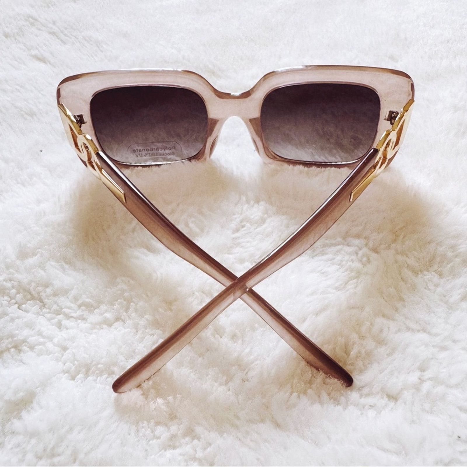 Other Camille Clear Tan Oversized Square Sunglasses Size ONE SIZE - 9 Thumbnail