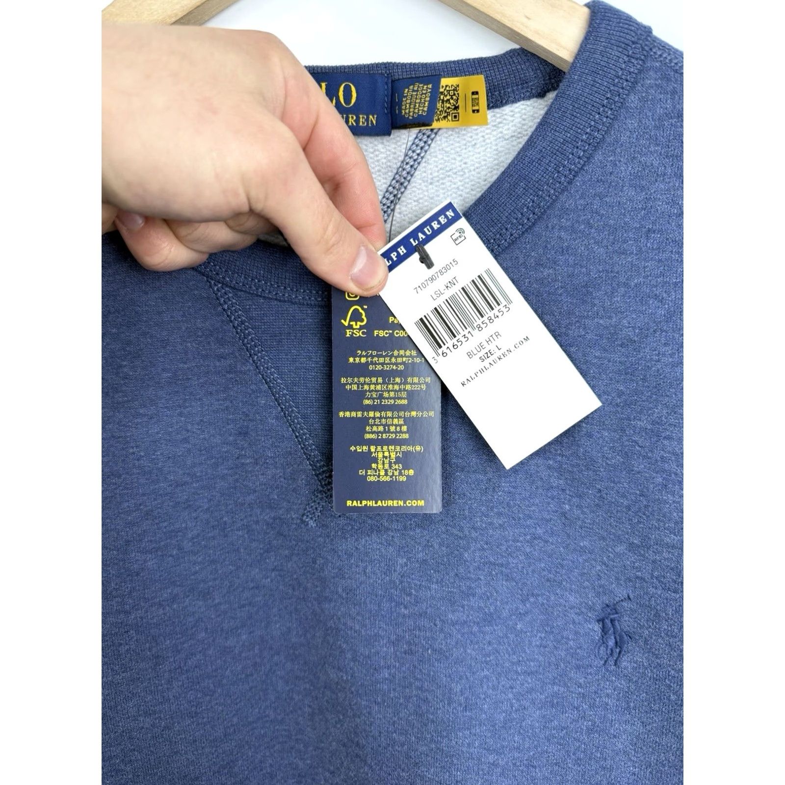 Polo Ralph Lauren VINTAGE Polo Ralph Lauren Sweatshirt Crewneck Pullover NWT Size L Blue Mens Size US L / EU 52-54 / 3 - 6 Thumbnail