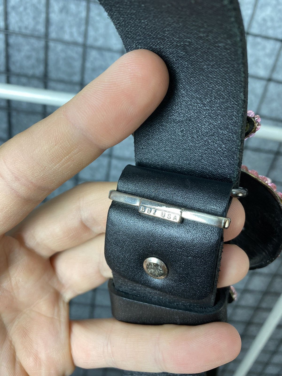 Genuine Leather BB1 VintageY2K Rhinestone Skull Buckle Belt Size OS Size ONE SIZE - 3 Thumbnail