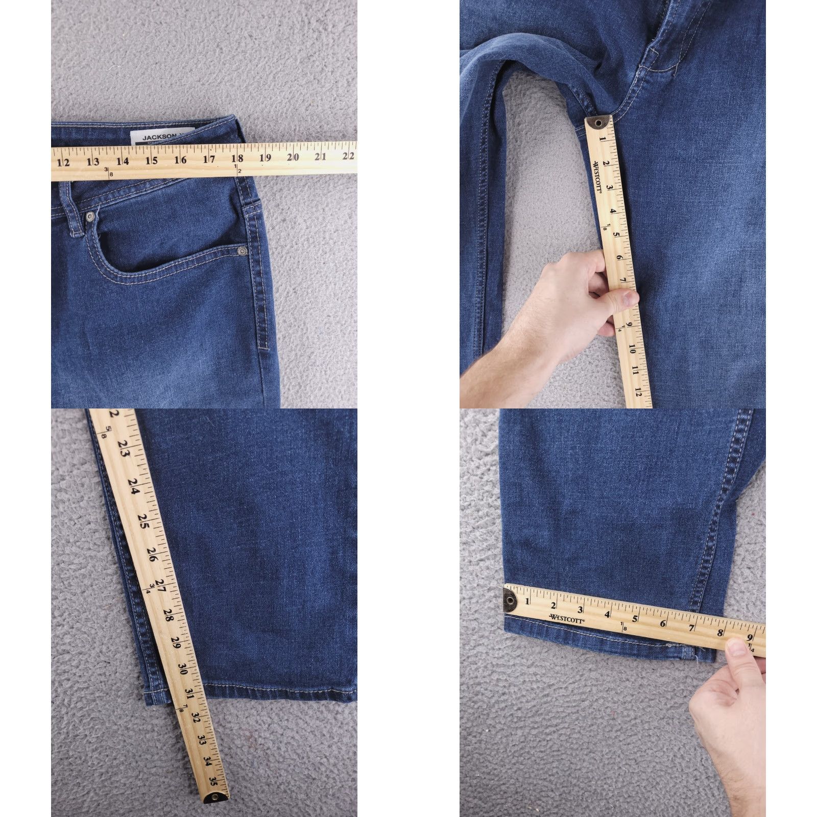 Vintage David Bitton Jeans Mens 36x31 Regular Straight Blue Jackson Jeans Mens 36 Straight Blue 90s? Size US 36 / EU 52 - 8 Thumbnail