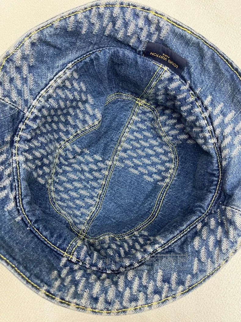Louis Vuitton Louis Vuitton Blue Old Flower Cowboy Fisherman Hat Size ONE SIZE - 3 Thumbnail
