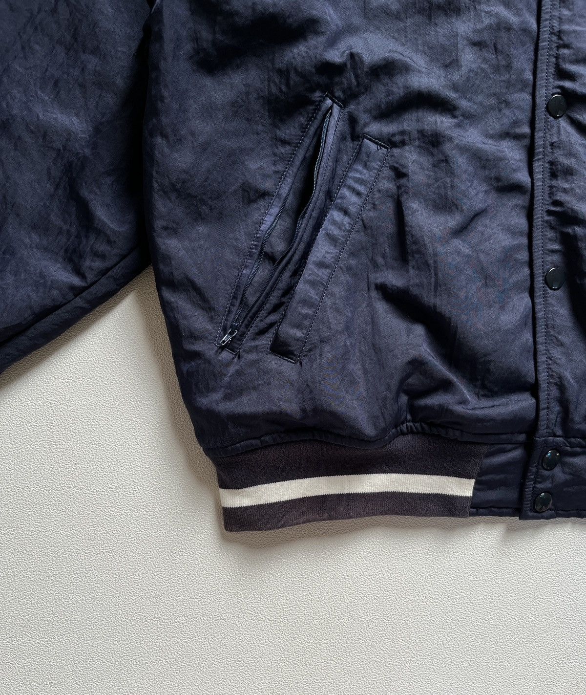 Beams Plus Beams Nylon Satin Award Jacket Navy Size US L / EU 52-54 / 3 - 8 Thumbnail