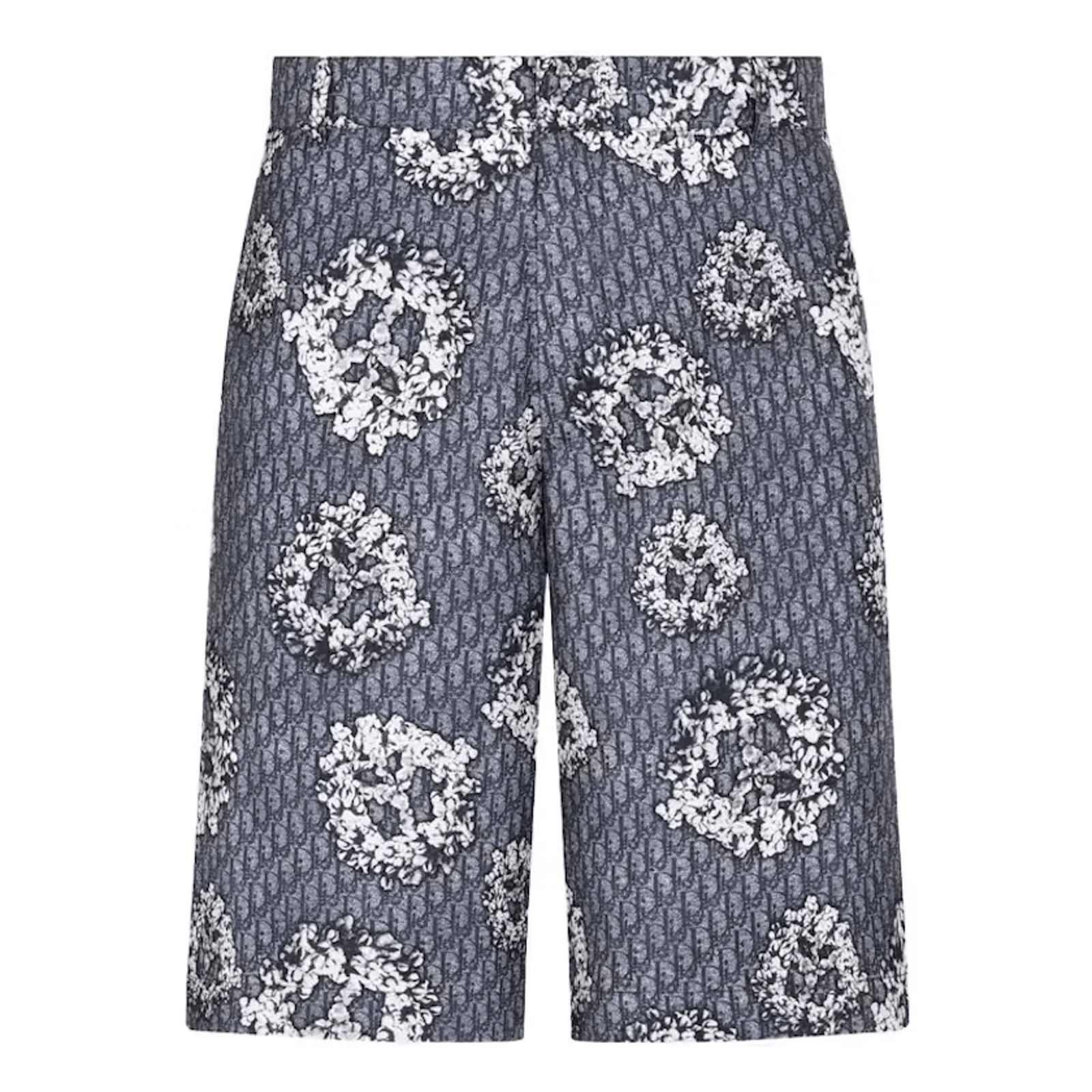 image of Dior X Denim Tears Bermuda Silk Shorts Blue, Men's (Size 34)